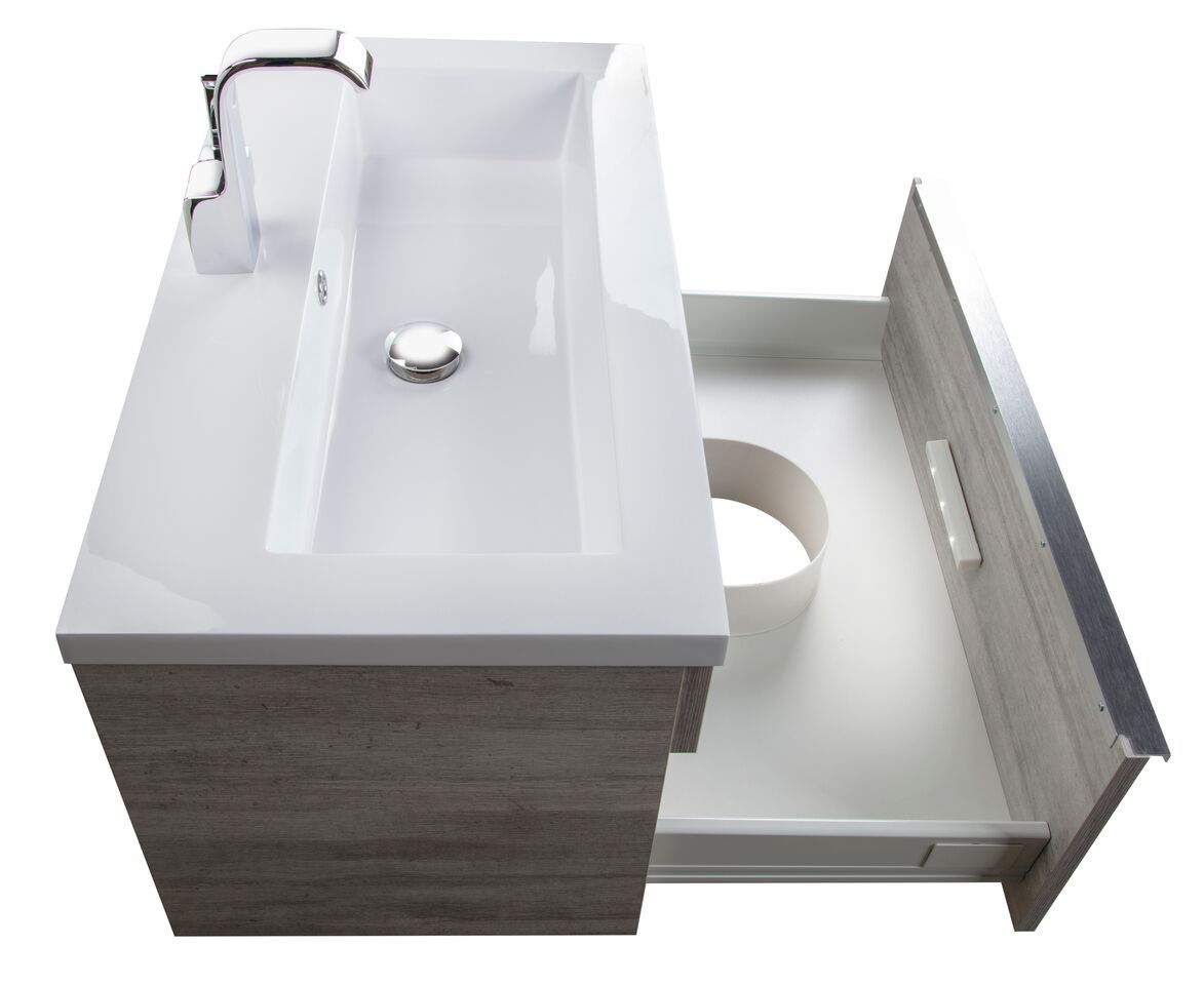 Trough Collection 42" Wall Mount Modern Bathroom Vanity - Soho By Cutler Tuscan Basins 