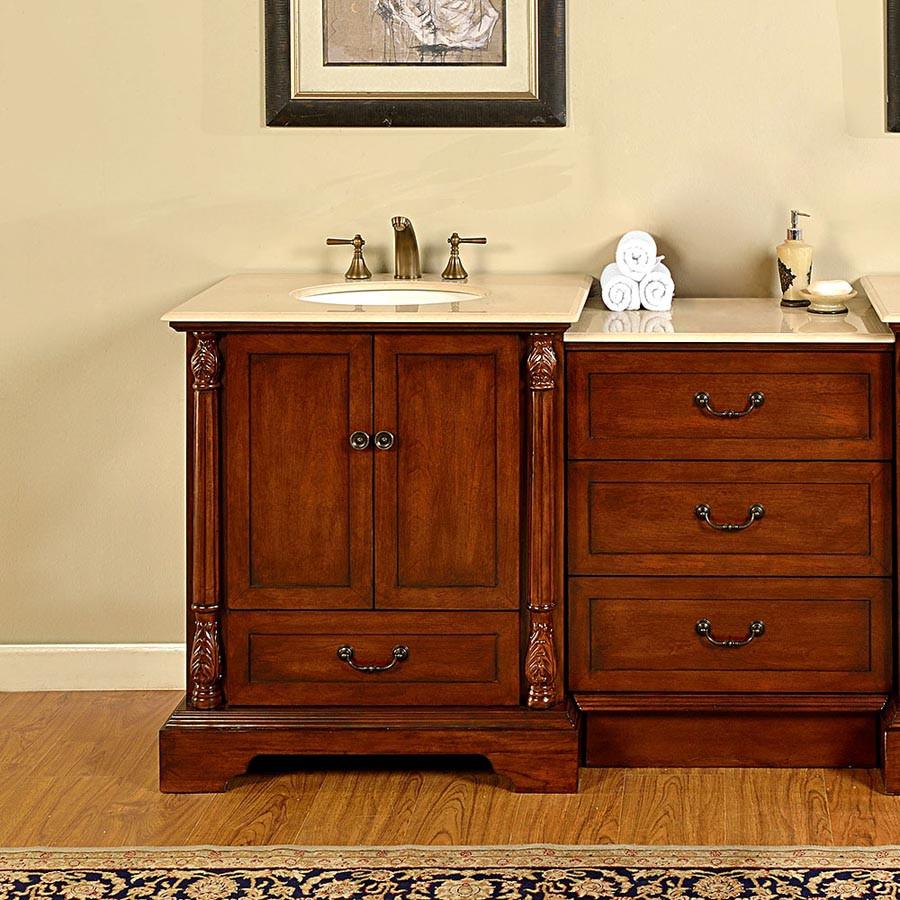 Silkroad 55.5" Transitional Single Sink Bathroom Vanity Vanity Silkroad Exclusive 