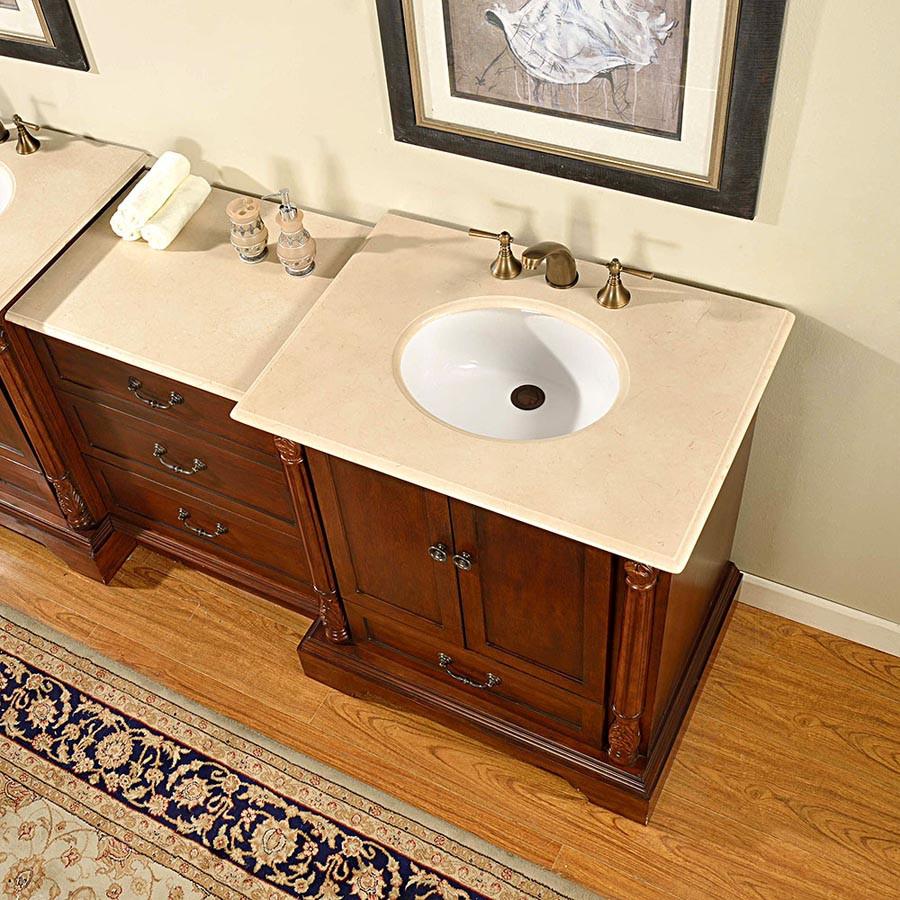 Silkroad 55.5" Transitional Single Sink Bathroom Vanity Vanity Silkroad Exclusive 
