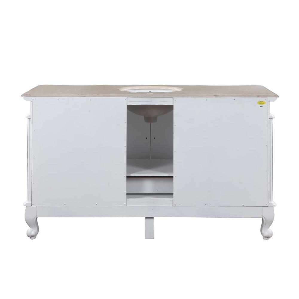 Silkroad 60" Traditional Single Sink Bathroom Vanity Vanity Silkroad Exclusive 