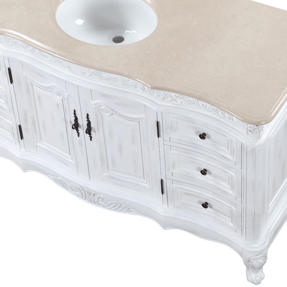 Silkroad 60" Traditional Single Sink Bathroom Vanity Vanity Silkroad Exclusive 