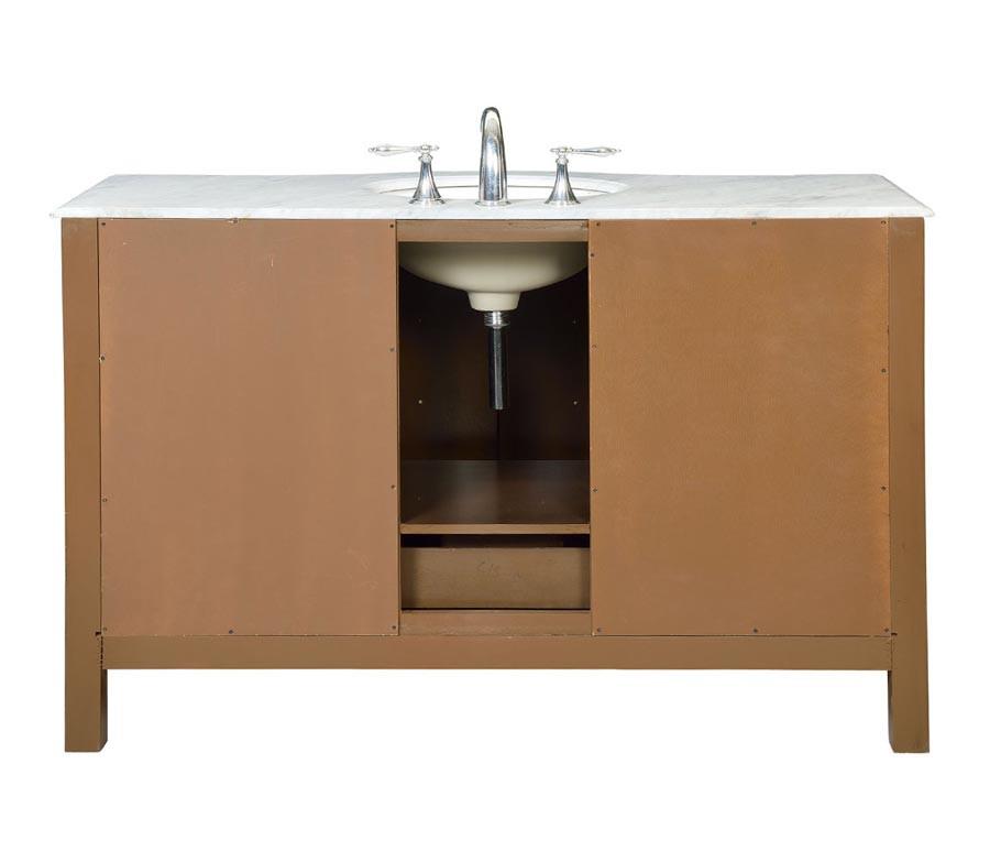 Silkroad 60" Transitional Single Sink Bathroom Vanity Vanity Silkroad Exclusive 