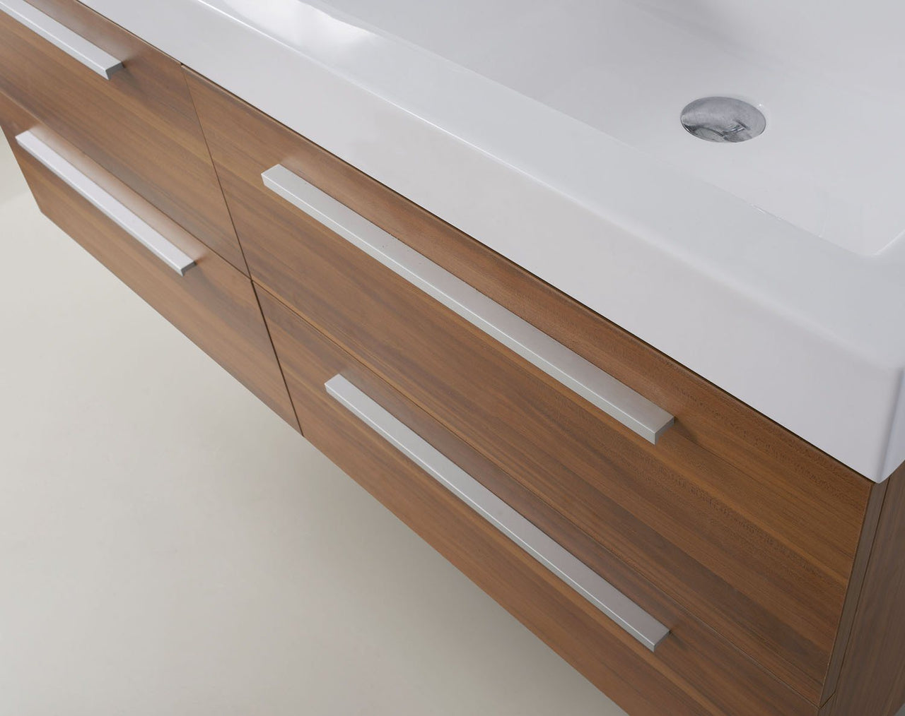 Virtu USA Finley 54" Double Square Sink Plum Top Vanity with Polished Chrome Faucet Vanity Virtu USA 