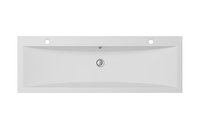 Thumbnail for Cantrio Double Soild Surface Trough Vessel Sink MMA-604 Solid Surface Series Cantrio 