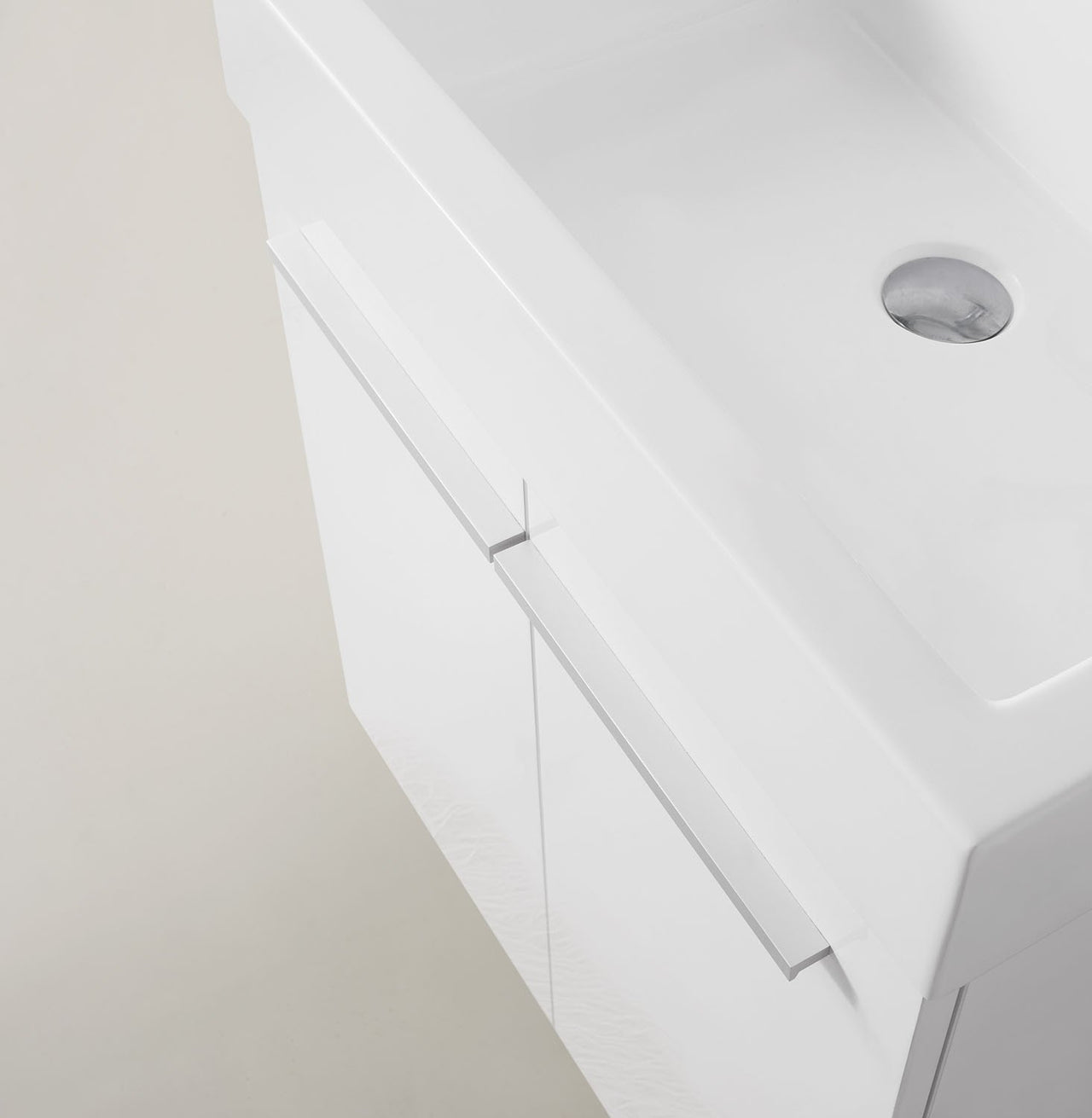 Virtu USA Midori 24" Single Square Sink Gloss White Top Vanity in Gloss White with Brushed Nickel Faucet and Mirror Vanity Virtu USA 