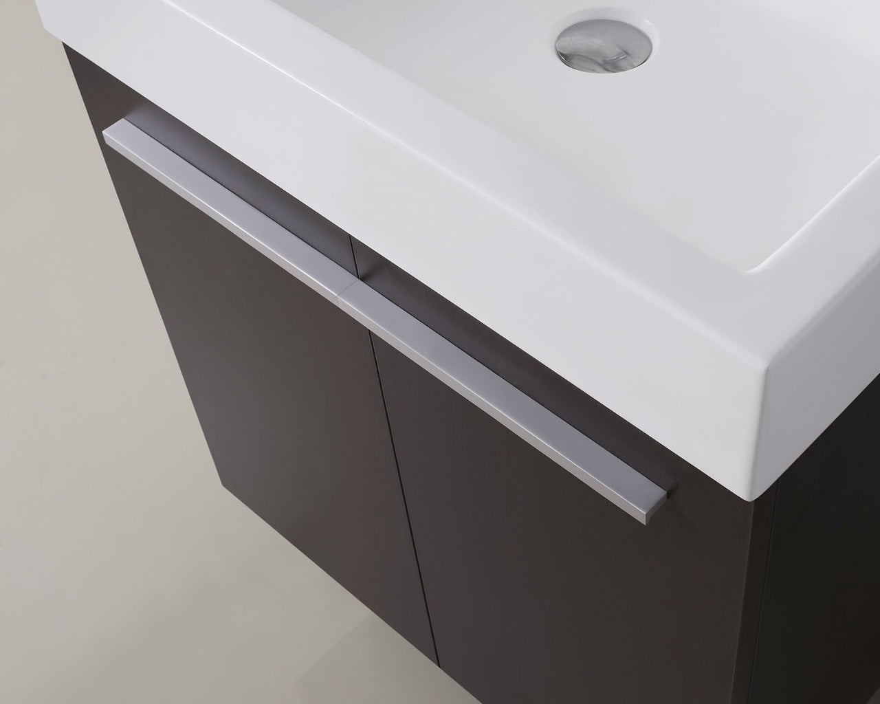 Virtu USA Midori 24" Single Square Sink Wenge Top Vanity with Brushed Nickel Faucet and Mirror Vanity Virtu USA 