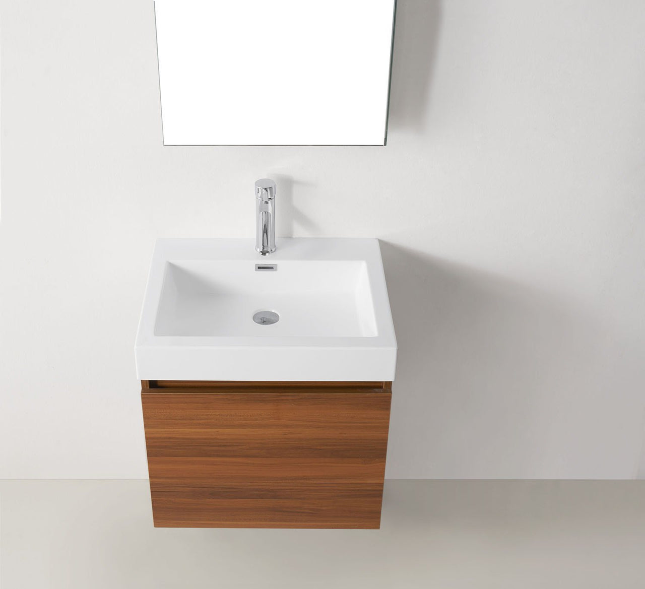 Virtu USA Zuri 24" Single Square Sink Plum Top Vanity with Brushed Nickel Faucet and Mirror Vanity Virtu USA 