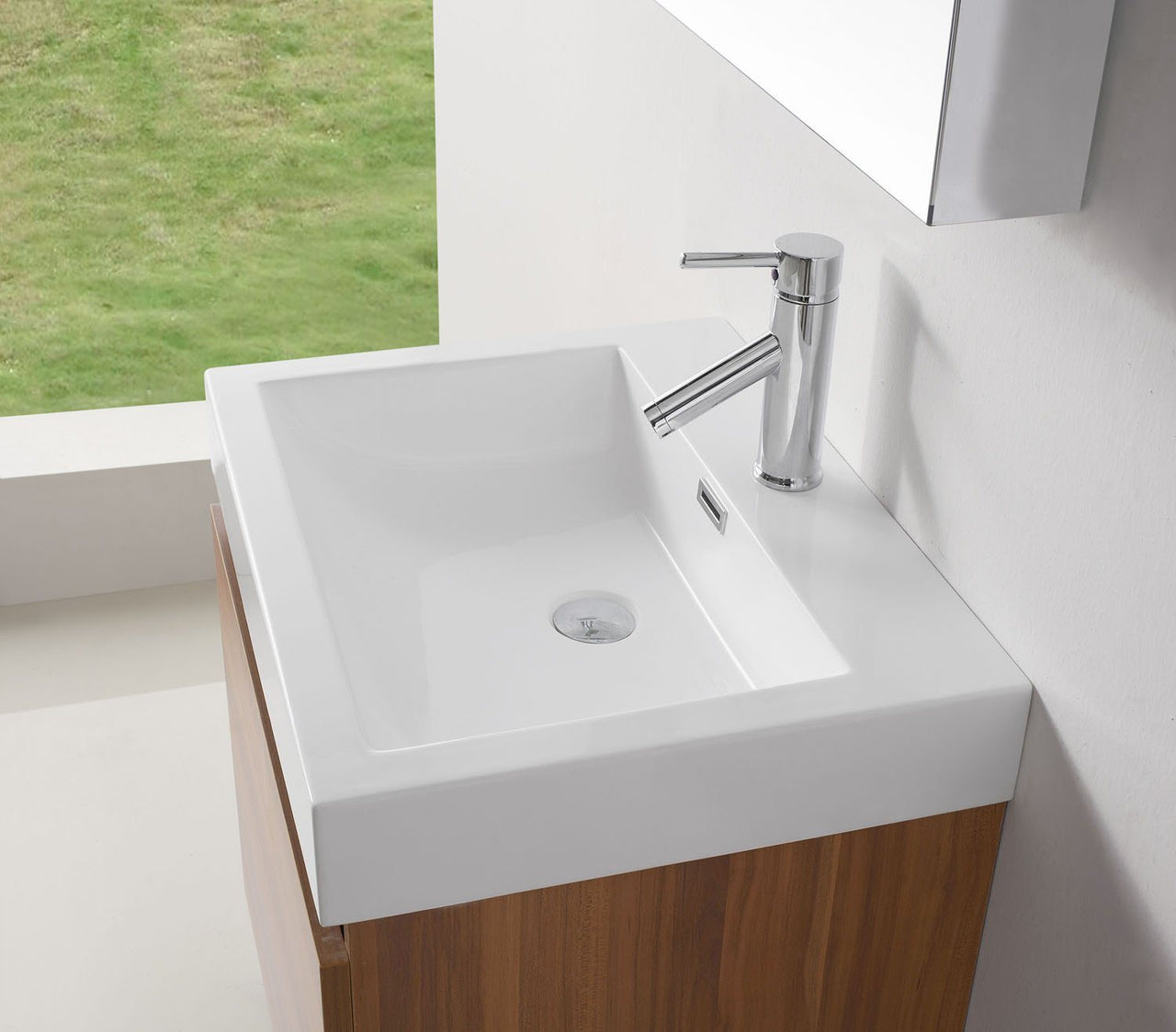 Virtu USA Zuri 24" Single Square Sink Plum Top Vanity in Plum with Polished Chrome Faucet and Mirror Vanity Virtu USA 
