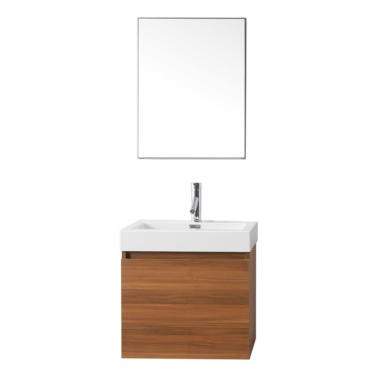 Virtu USA Zuri 24" Single Square Sink Plum Top Vanity with Brushed Nickel Faucet and Mirror Vanity Virtu USA 