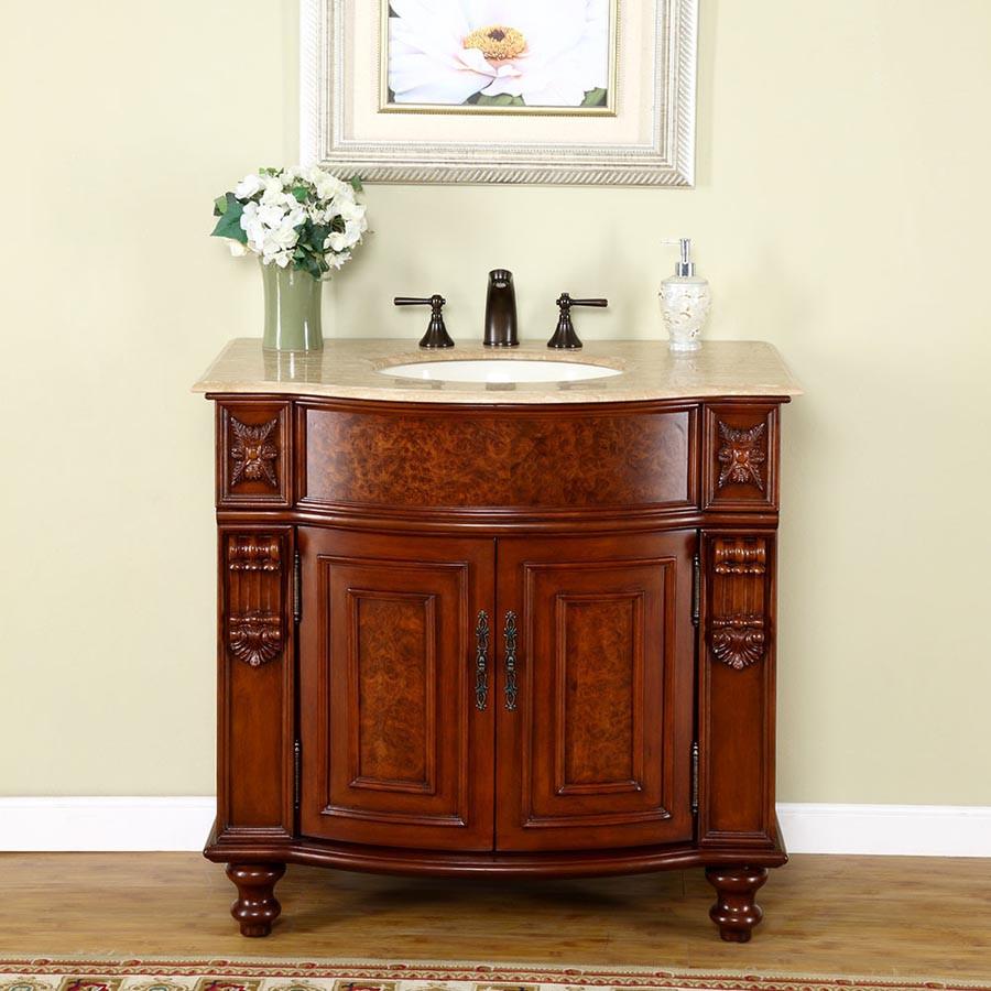 Silkroad 36" Transitional Single Sink Bathroom Vanity Vanity Silkroad Exclusive 