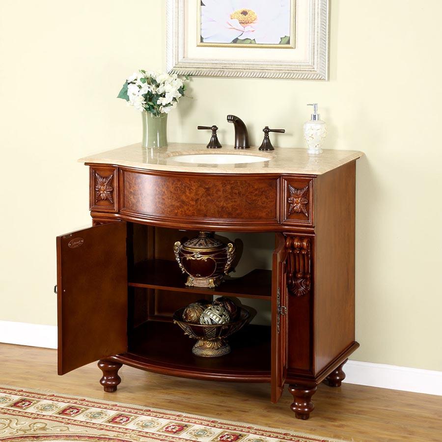 Silkroad 36" Transitional Single Sink Bathroom Vanity Vanity Silkroad Exclusive 