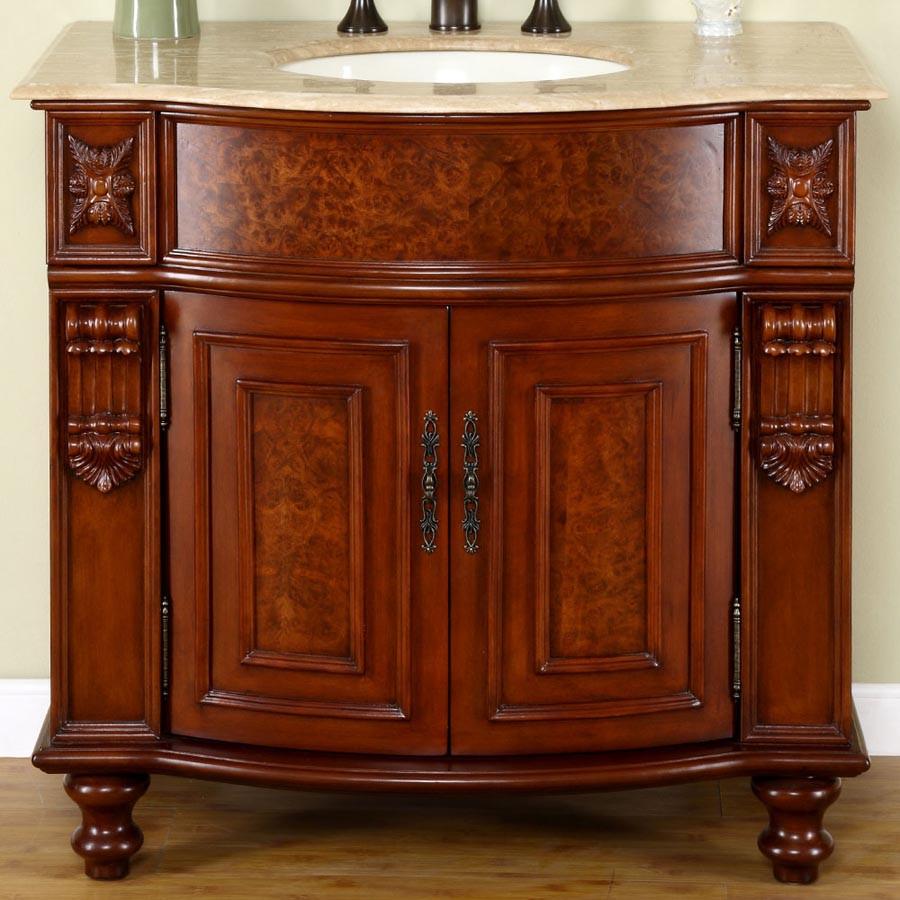 Silkroad 36" Transitional Single Sink Bathroom Vanity Vanity Silkroad Exclusive 