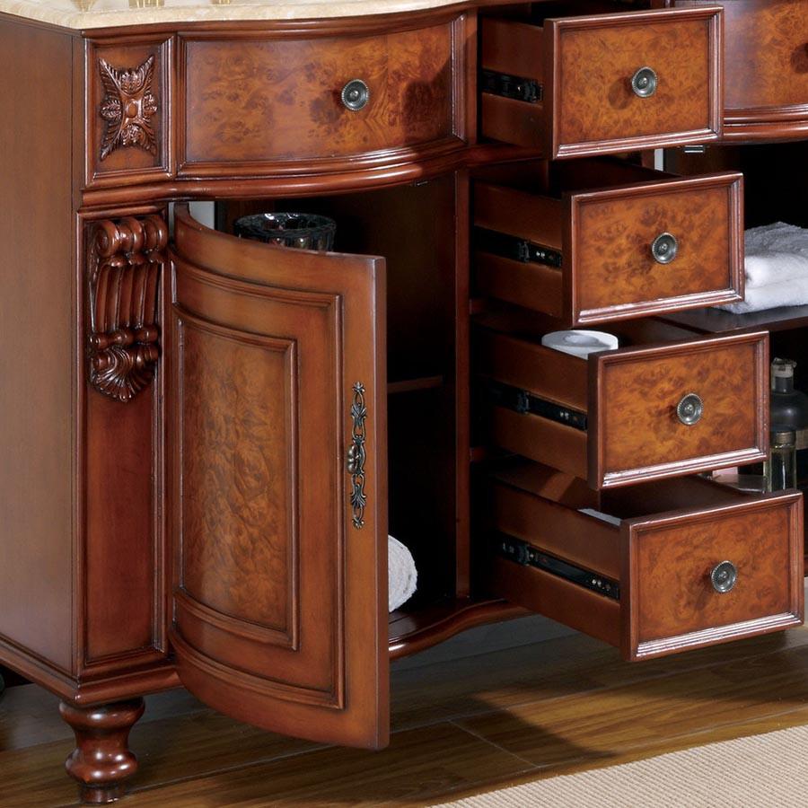 Silkroad 55" Transitional Double Sink Bathroom Vanity Vanity Silkroad Exclusive 