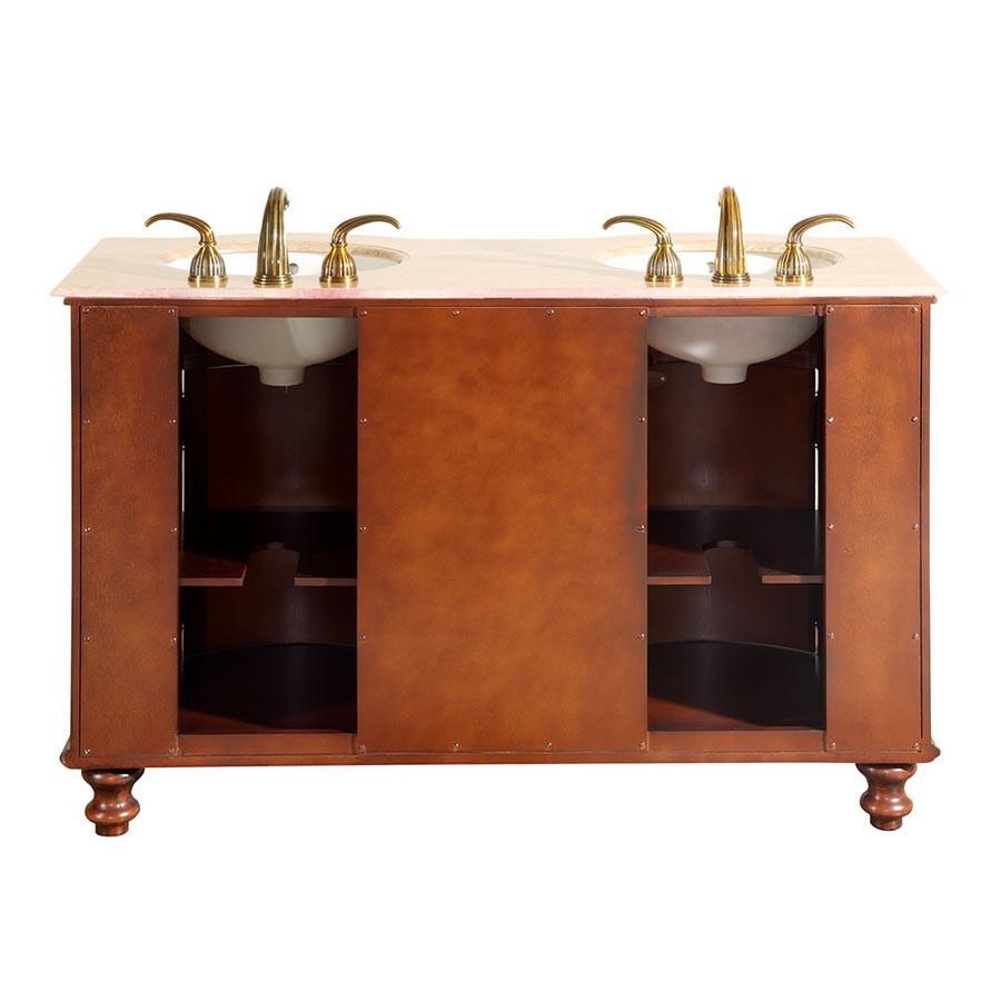 Silkroad 55" Transitional Double Sink Bathroom Vanity Vanity Silkroad Exclusive 