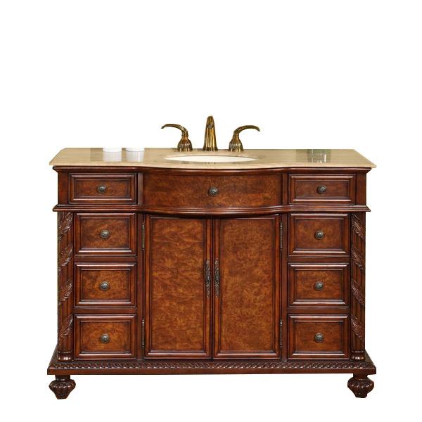 Silkroad 48" Traditional Single Sink Bathroom Vanity Vanity Silkroad Exclusive 