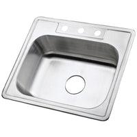 Thumbnail for Gourmetier K25228BN Carefree Drop-in Single Bowl Kitchen Sink Kitchen Sink Kingston Brass Default Title 