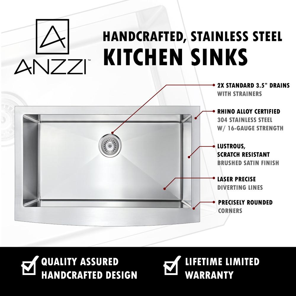 ANZZI ELYSIAN Series K33201A-034 Kitchen Sink Kitchen Sink ANZZI 