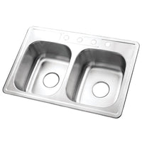 Thumbnail for Gourmetier K33228DBN Carefree Drop-in Double Bowl Kitchen Sink Kitchen Sink Kingston Brass Default Title 