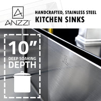 Thumbnail for ANZZI VANGUARD Series KAZ3018-102 Kitchen Sink Kitchen Sink ANZZI 