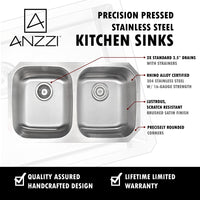 Thumbnail for ANZZI MOORE Series KAZ3218-044 Kitchen Sink Kitchen Sink ANZZI 