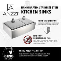 Thumbnail for ANZZI ELYSIAN Series KAZ3320-034 Kitchen Sink Kitchen Sink ANZZI 