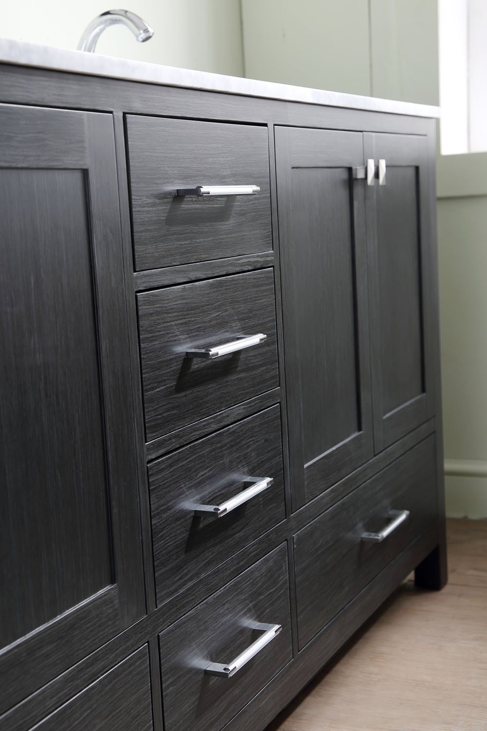Virtu USA Caroline Premium 72" Double Square Sink Zebra Grey Top Vanity with Mirror Vanity Virtu USA 
