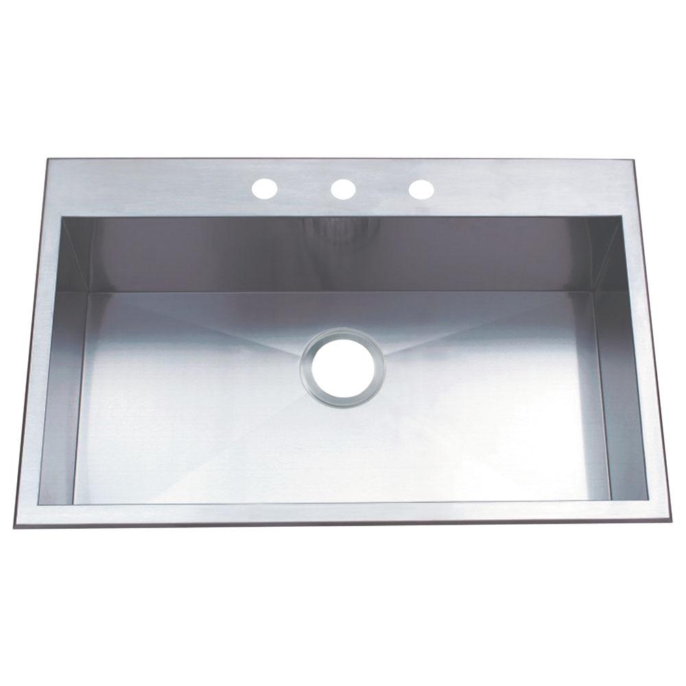 Gourmetier KDS32219BN Uptowne Drop-in Single Bowl Kitchen Sink Kitchen Sink Kingston Brass Default Title 