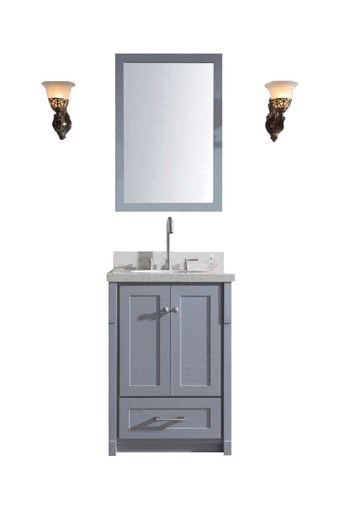 ARIEL Adams 25" Single Sink Bathroom Vanity Set in Grey Vanity ARIEL 