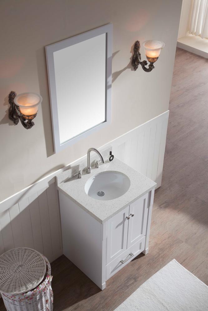 ARIEL Adams 25" Single Sink Bathroom Vanity Set in White Vanity ARIEL 