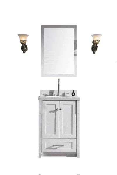 ARIEL Adams 25" Single Sink Bathroom Vanity Set in White Vanity ARIEL 