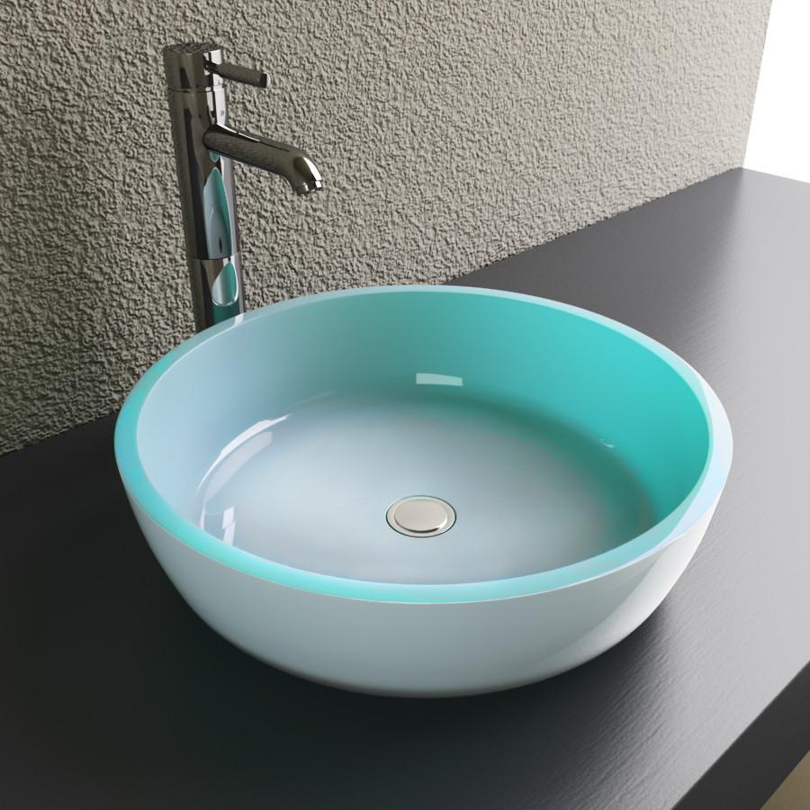 Cantrio Glass Double Layered Green Vessel SInk Glass Series Cantrio 