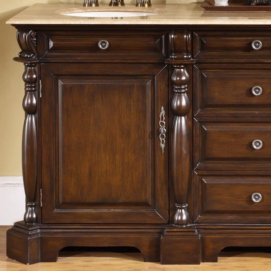 Silkroad 72" Traditional Double Sink Bathroom Vanity Vanity Silkroad Exclusive 