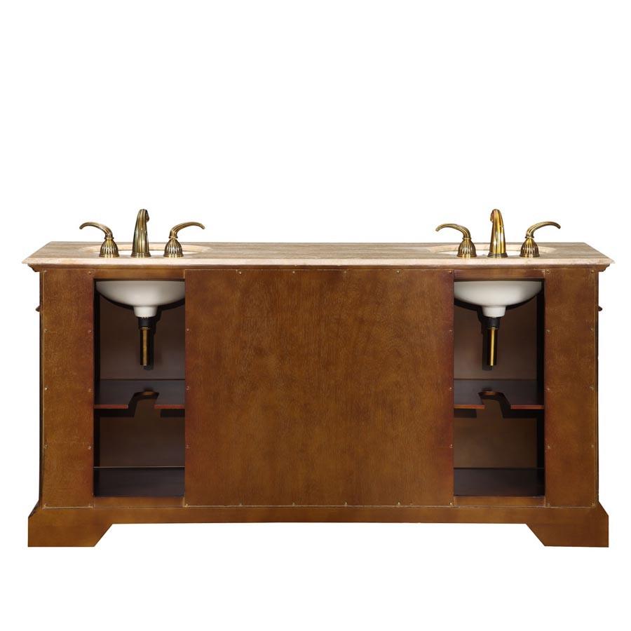 Silkroad 72" Traditional Double Sink Bathroom Vanity Vanity Silkroad Exclusive 