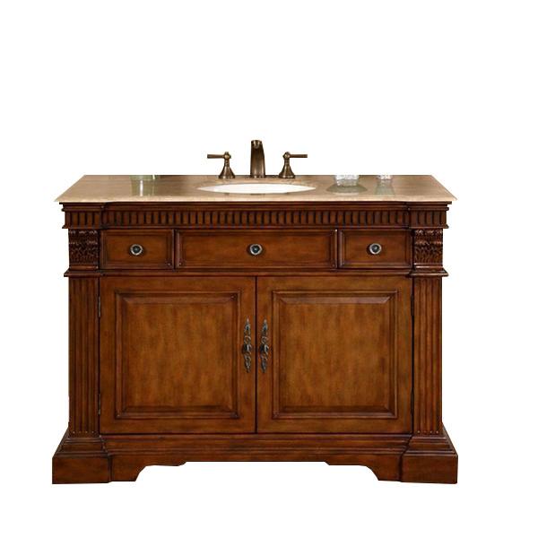 Silkroad 48" Traditional Single Sink Bathroom Vanity Vanity Silkroad Exclusive 
