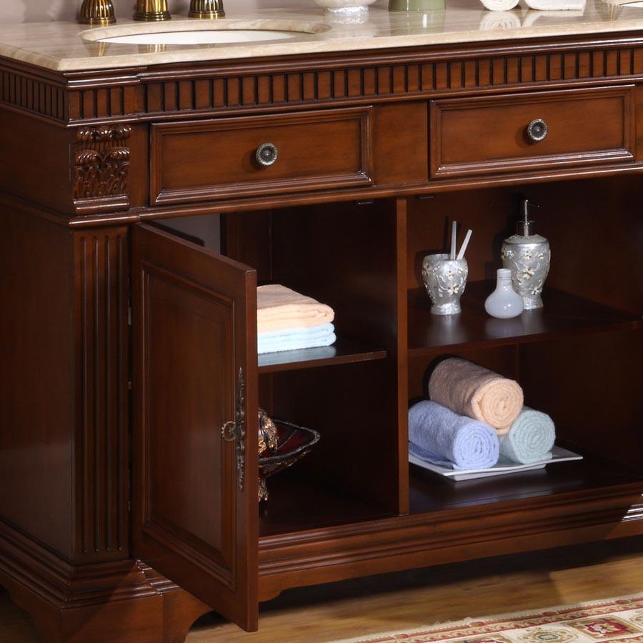 Silkroad 67" Traditional Double Sink Bathroom Vanity Vanity Silkroad Exclusive 