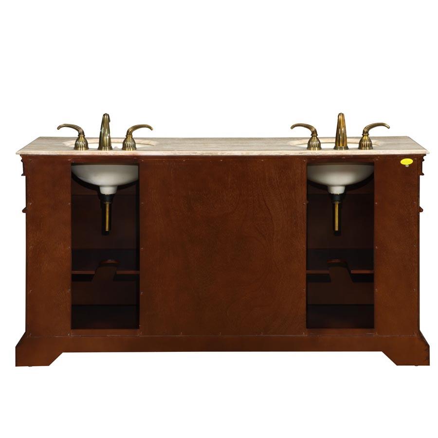 Silkroad 67" Traditional Double Sink Bathroom Vanity Vanity Silkroad Exclusive 