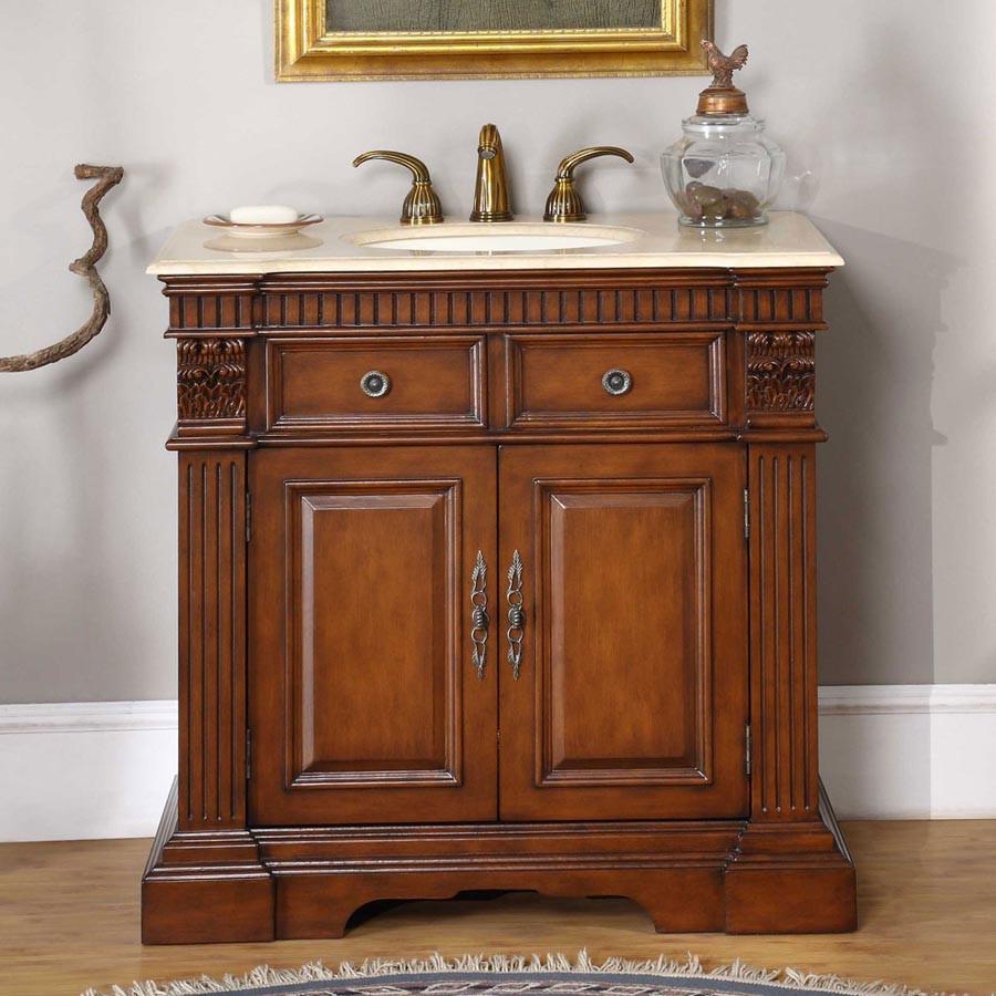 Silkroad 36" Traditional Single Sink Bathroom Vanity Vanity Silkroad Exclusive 