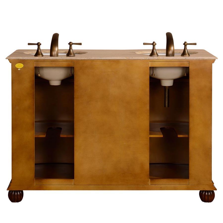 Silkroad 52" Traditional Double Sink Bathroom Vanity Vanity Silkroad Exclusive 