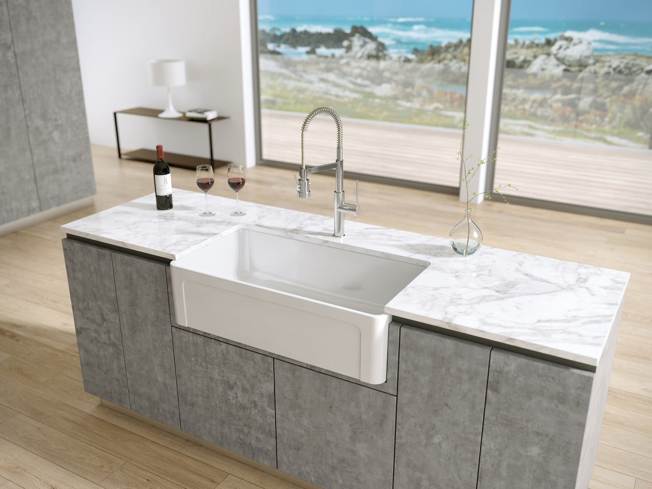 Latoscana 36" LTW3619W Farmhouse Kitchen Sink FIRECLAY Finish Kitchen Sinks Latoscana 