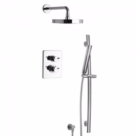 Latoscana Morgana Thermostatic Valve With 2 Way Diverter In Brushed Nickel Finish bathtub and showerhead faucet systems Latoscana 