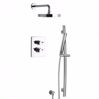 Thumbnail for Latoscana Morgana Thermostatic Valve With 2 Way Diverter In Brushed Nickel Finish bathtub and showerhead faucet systems Latoscana 