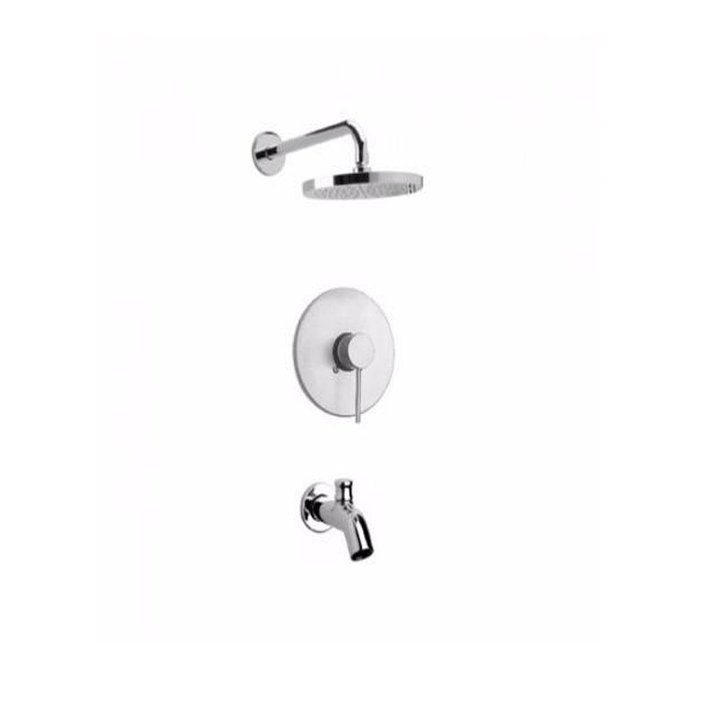 Latoscana Elba Pressure Balance Valve Tub And Shower Set In A Chrome Finish bathtub and showerhead faucet systems Latoscana 