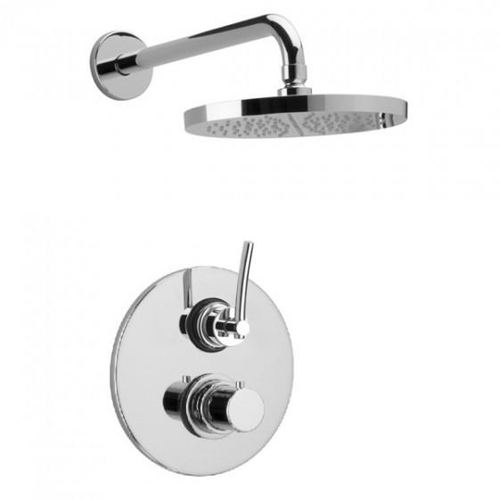 Latoscana Morellino Thermostatic Valve With 3/4" Volume Control In Brushed Nickel bathtub and showerhead faucet systems Latoscana 