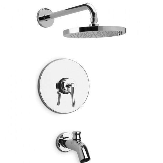Latoscana Morellino Pressure Balance Valve Tub and Shower Set Brushed Nickel bathtub and showerhead faucet systems Latoscana 