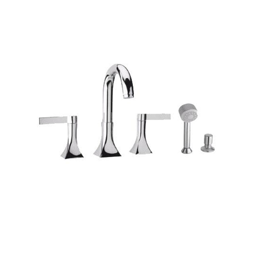 Latoscana Elix Roman Tub With Lever Handles And Diverter In A Brushed Nickel bathtub faucets Latoscana 