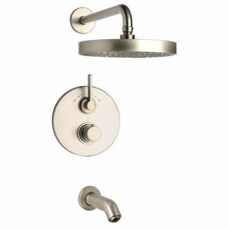 Latoscana Elix Thermostatic Valve With 2 Way Diverter In A Brushed Nickel Finish bathtub and showerhead faucet systems Latoscana 