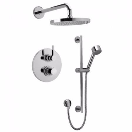 Latoscana Elix Thermostatic Valve With 2 Way Diverter In A Brushed Nickel Finish bathtub and showerhead faucet systems Latoscana 