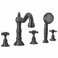 Thumbnail for Latoscana Ornellaia Roman Tub With Cross Handles And A Diverter In A Tuscan Bronze finish bathtub faucets Latoscana 