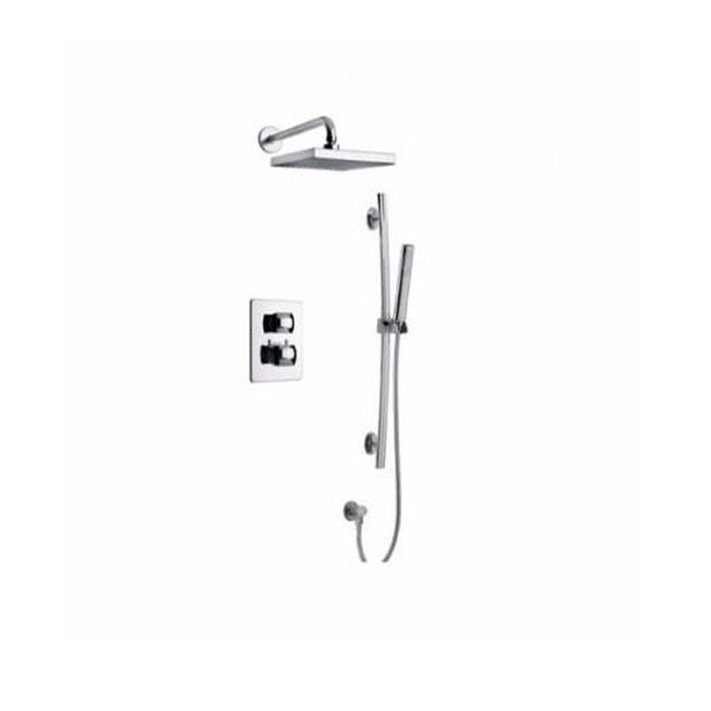 Latoscana Lady Thermostatic Valve With 2 Way Diverter In Brushed Nickel bathtub and showerhead faucet systems Latoscana 