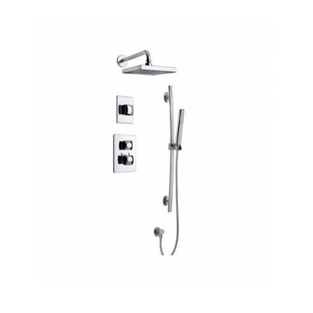Latoscana Lady Thermostatic Valve With 3/4" Option 2 In Brushed Nickel bathtub and showerhead faucet systems Latoscana 